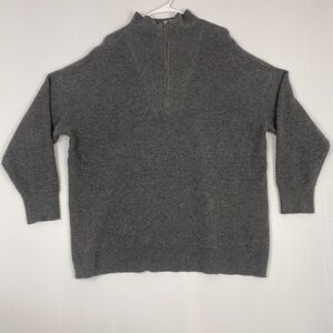 Lane Bryant Women's Size 22/24 Pullover Sweater  Gray‎ Long Sleeve 1/4 Zip